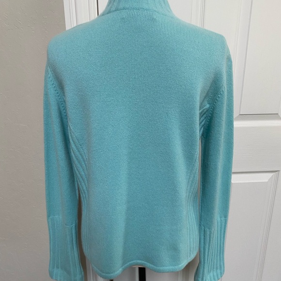 Todd & Duncan cashmere cardigan sweater XL aqua blue - Picture 2 of 3